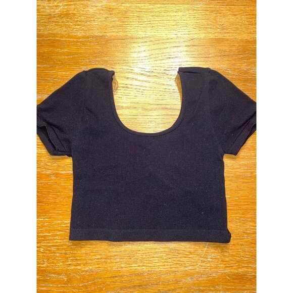Seamless Seriously Soft Aeropostale Black Crop Top S - Picture 5 of 5